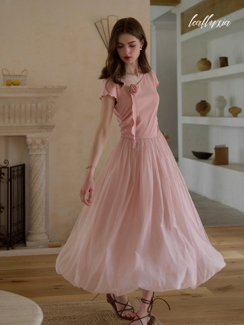 Blush Petal Tulle Dress