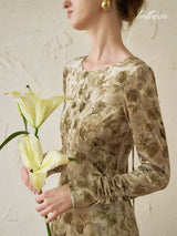 Olive Whisper Long Dress