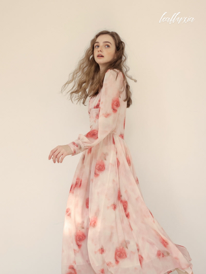 Blushing Rose Chiffon Dress