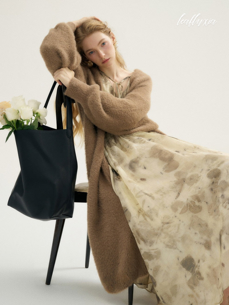 Sepia Floral Elegance Dress