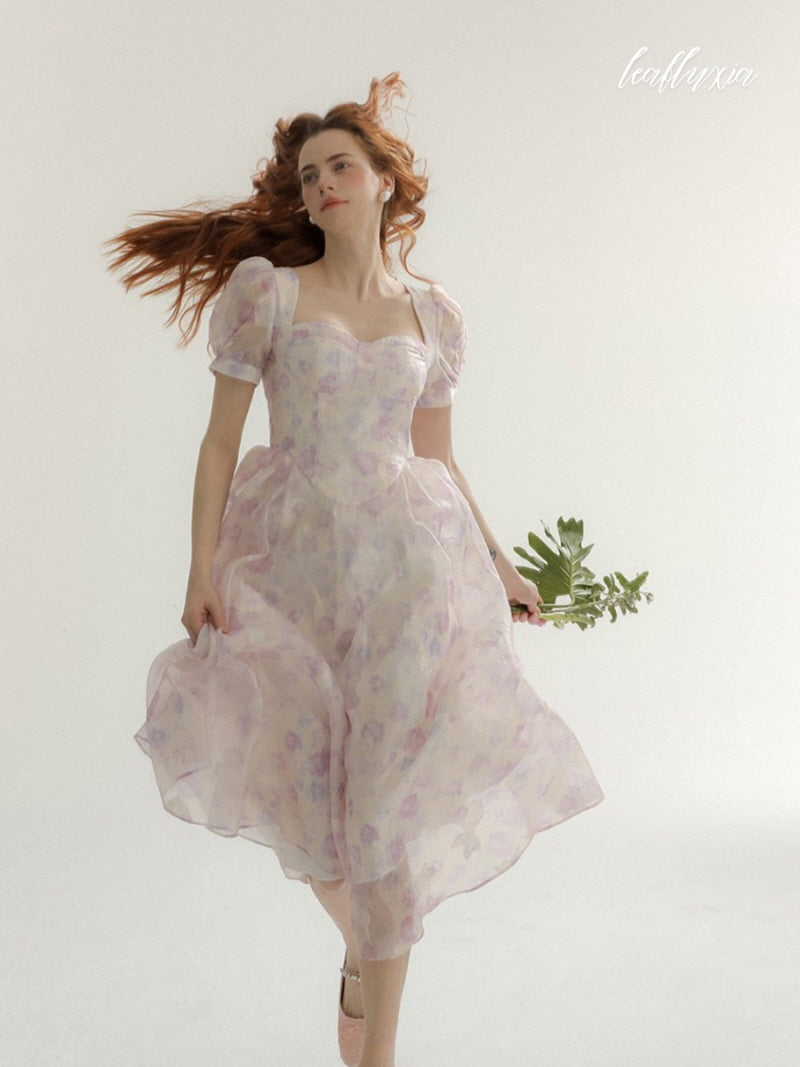 Lilac Blossom Midi Dress