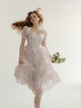 Lilac Blossom Midi Dress