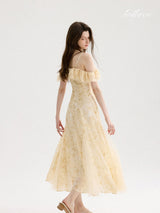 Golden Petal Reverie Dress
