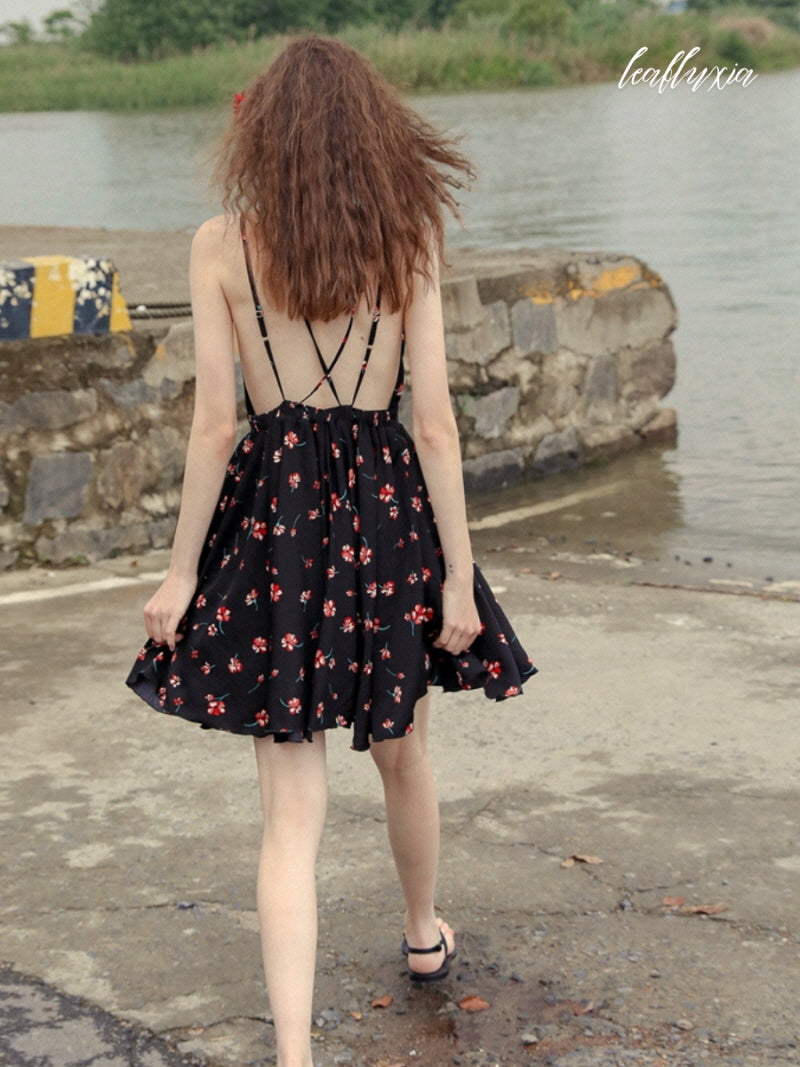 Moonlit Hibiscus Lounge Dress