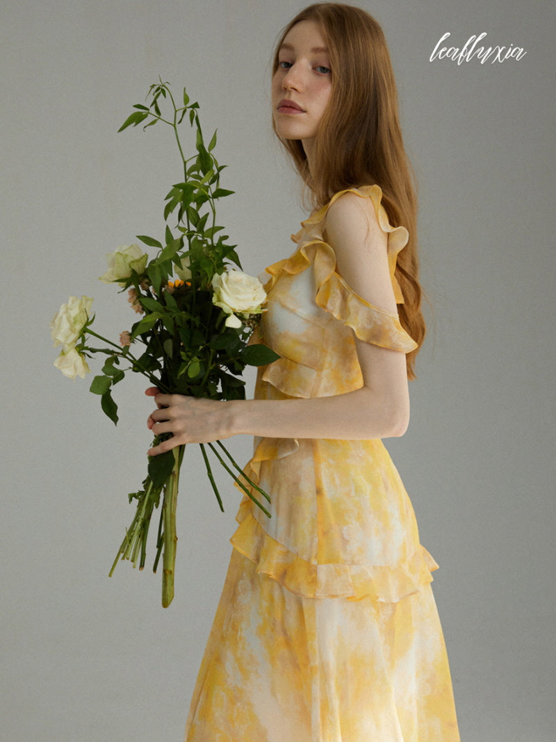 Yellow Floral Long Dress
