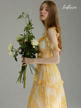 Yellow Floral Long Dress