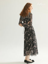 Dark Rose Chiffon Dress