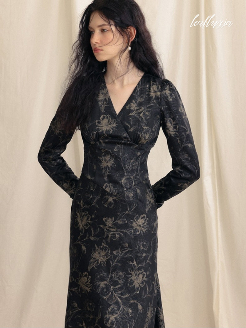 Shadow Blossom Gown Dress