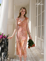 Crimson Veil Bloom Dress