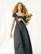 Vintage Petal Midi Dress