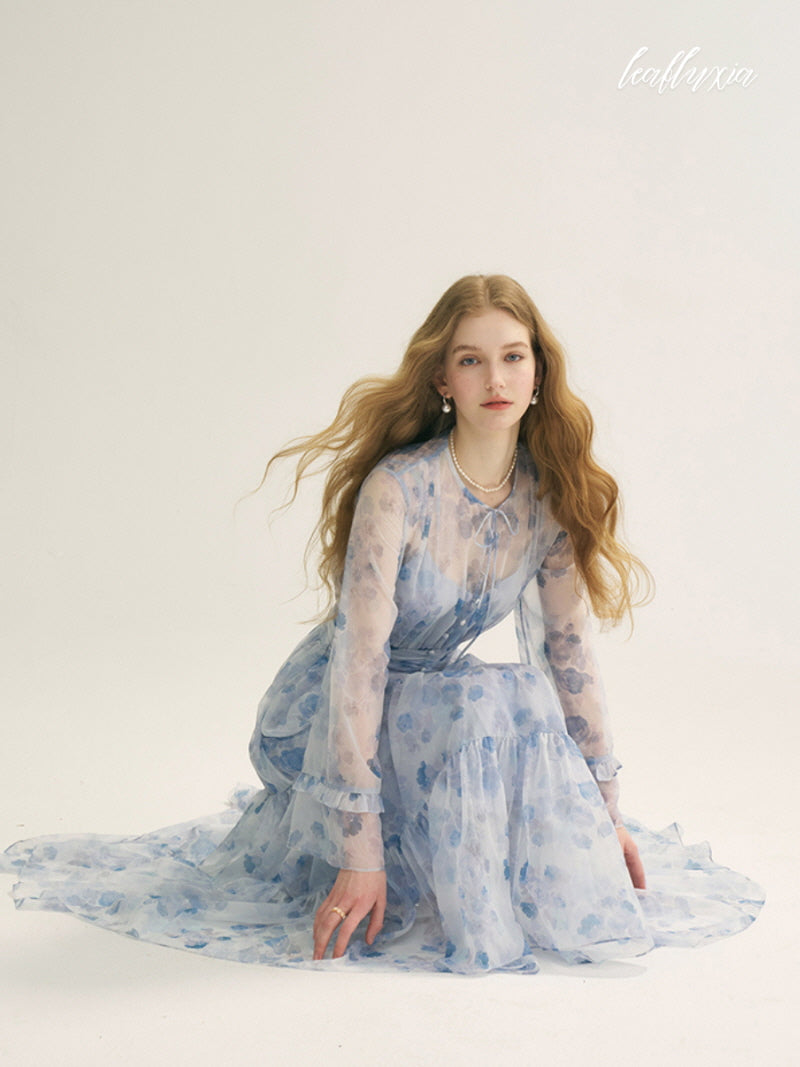 Moonlit Blossom Tiered Dress