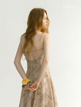 Soft Caramel Elegance Dress