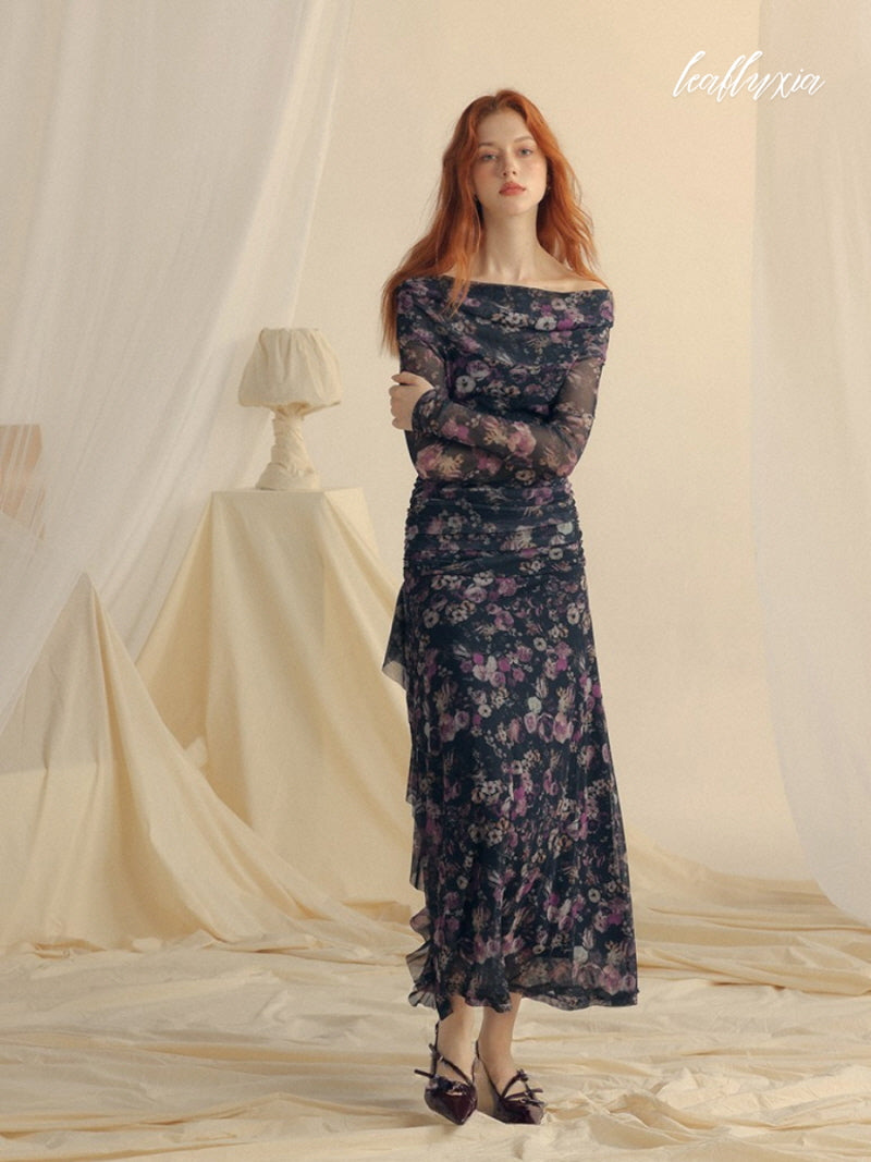 Amethyst Bloom Slit Dress