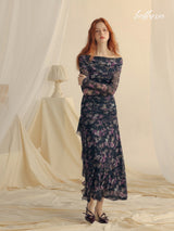 Amethyst Bloom Slit Dress