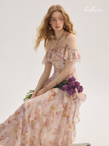 Ethereal Bloom Off-Shoulder Dress