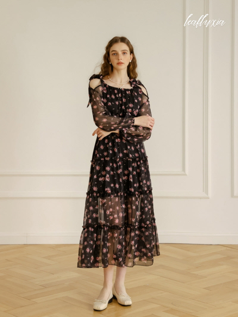 Rosy Midnight Elegance Dress