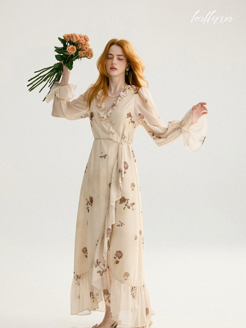 Ivory Garden Wrap Dress