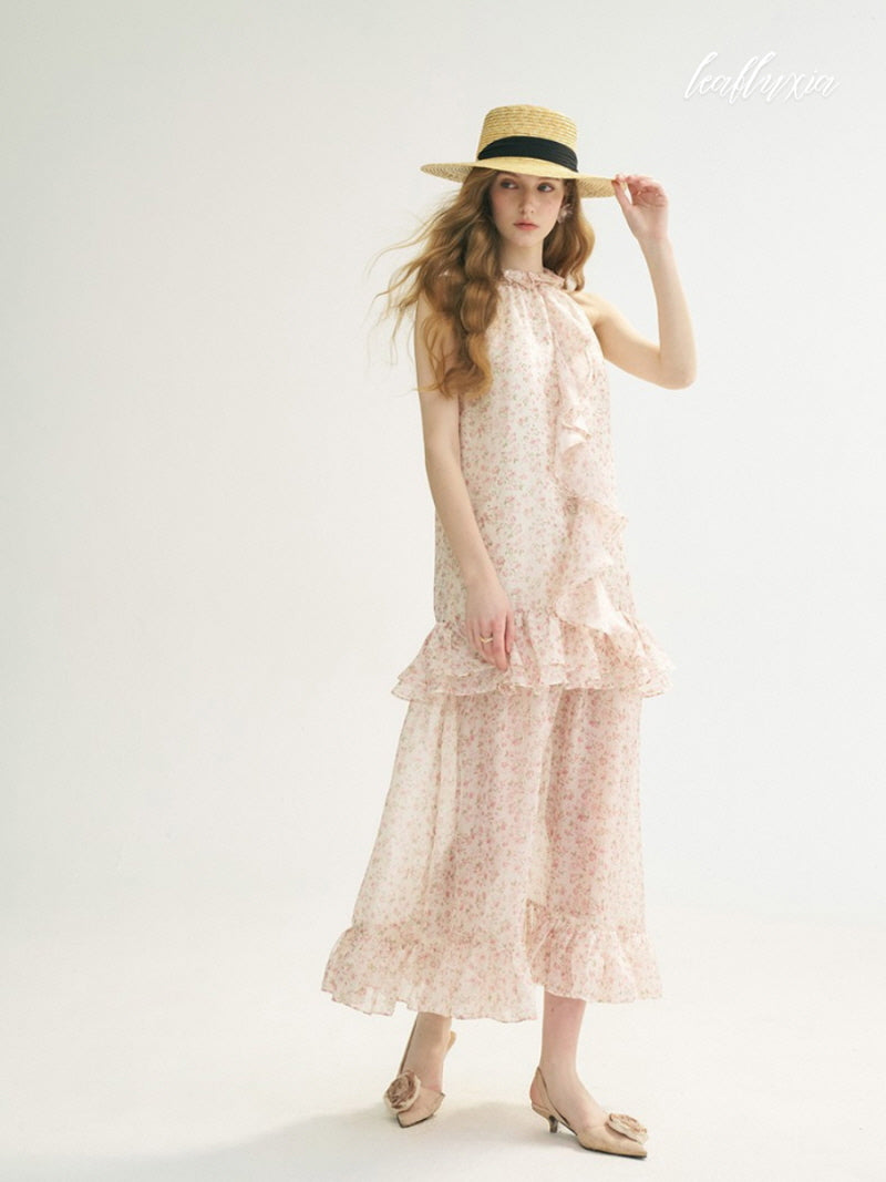 Blush Petal Halter Dress
