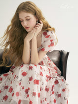 Crimson Blossom Dress