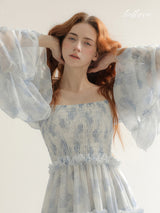 Pastel Snow Blue Elegance Dress