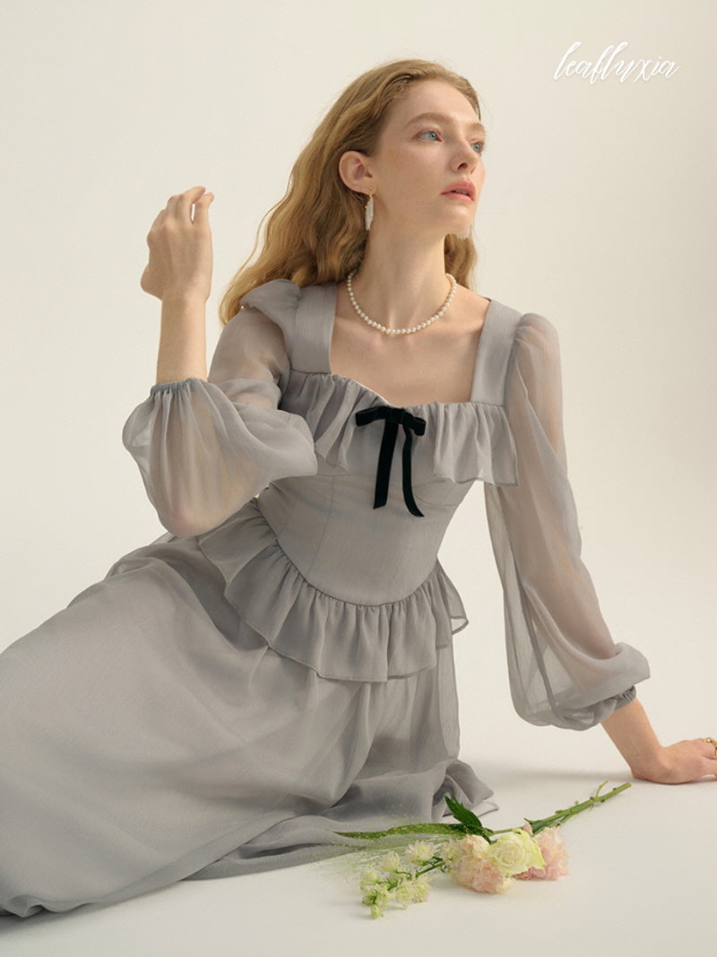 Romantic Frill Chiffon Dress