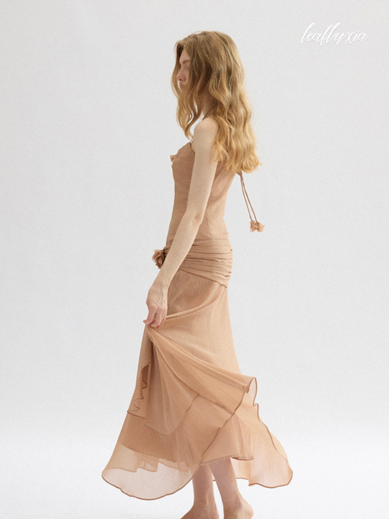 Dusky Apricot Bloom Dress