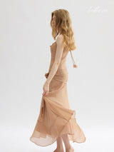 Dusky Apricot Bloom Dress