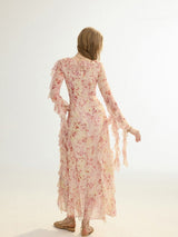 Rose Mist Cascade Dress