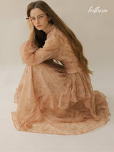 Peach Blossom Long Sleeve Dress