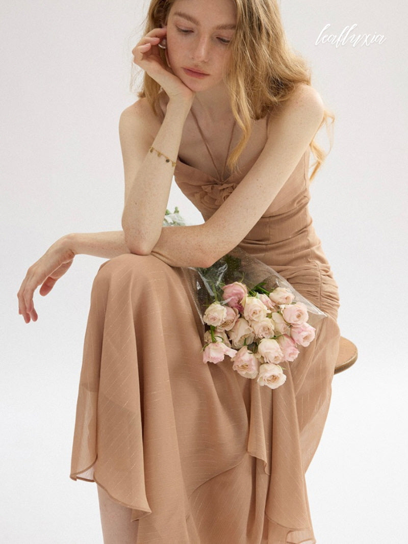 Dusky Apricot Bloom Dress