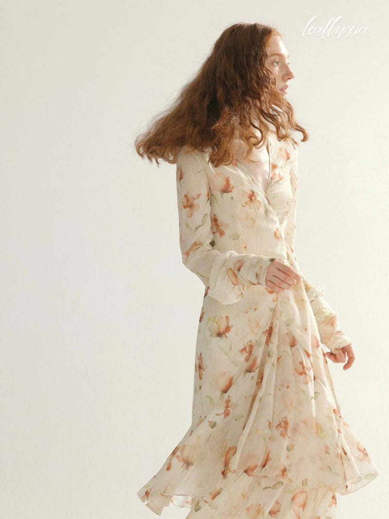 Floral Ruffle Long Dress