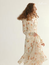 Floral Ruffle Long Dress