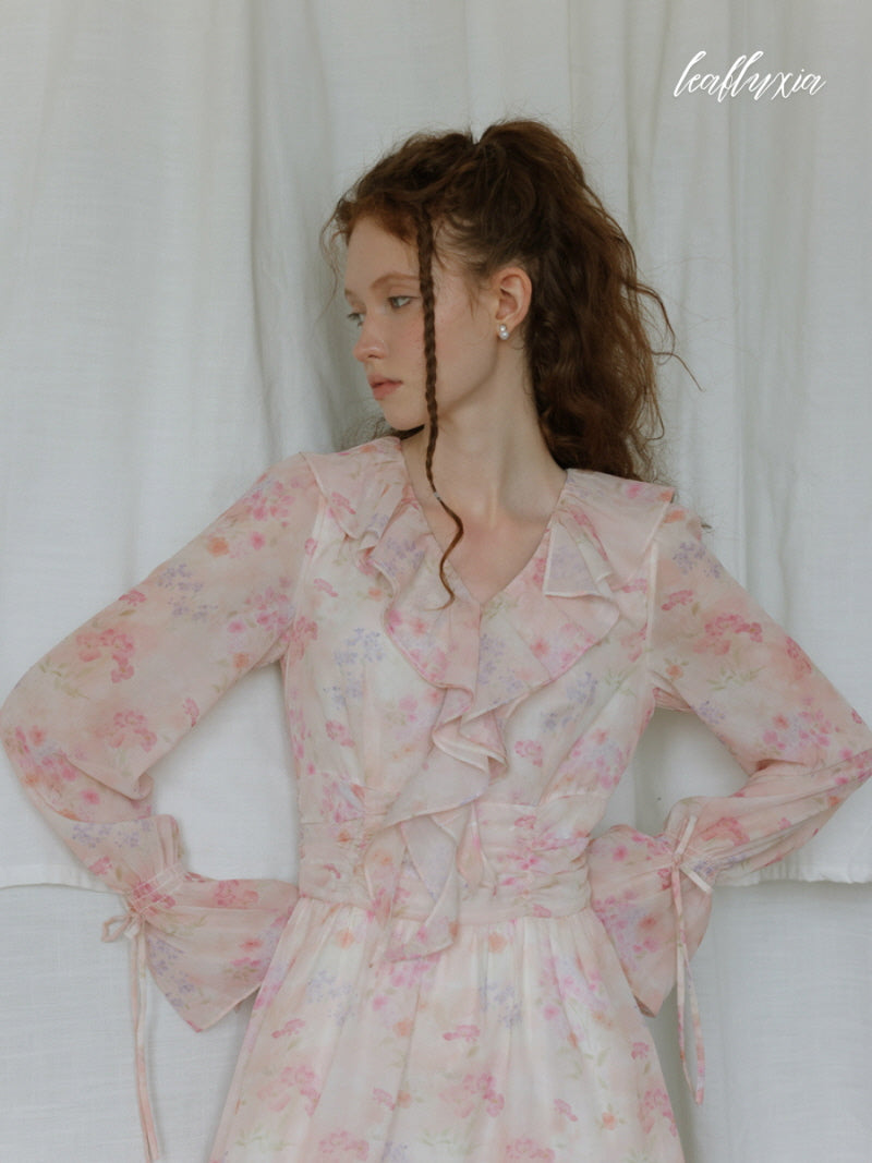 Blush Blossom Ruffle Dress