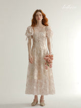 Antique Floral Pink Dress