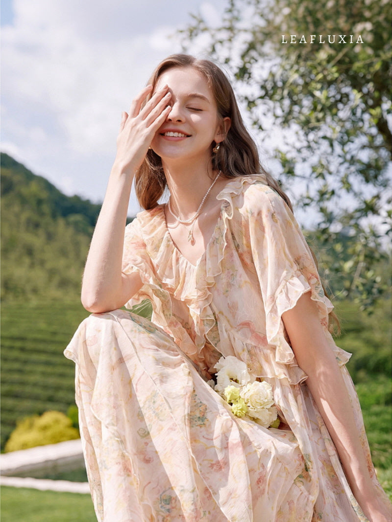 Peach Blossom Reverie Dress
