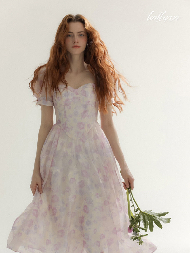 Lilac Blossom Midi Dress