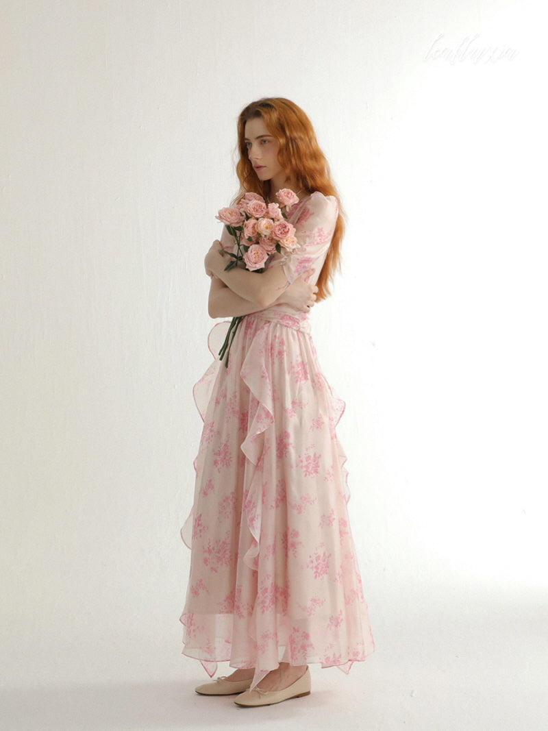 Rose Petal Wrap Dress