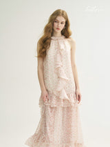 Blush Petal Halter Dress