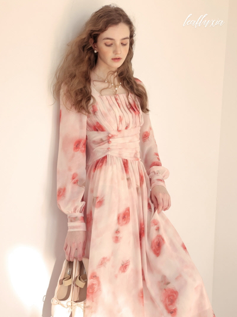 Blushing Rose Chiffon Dress