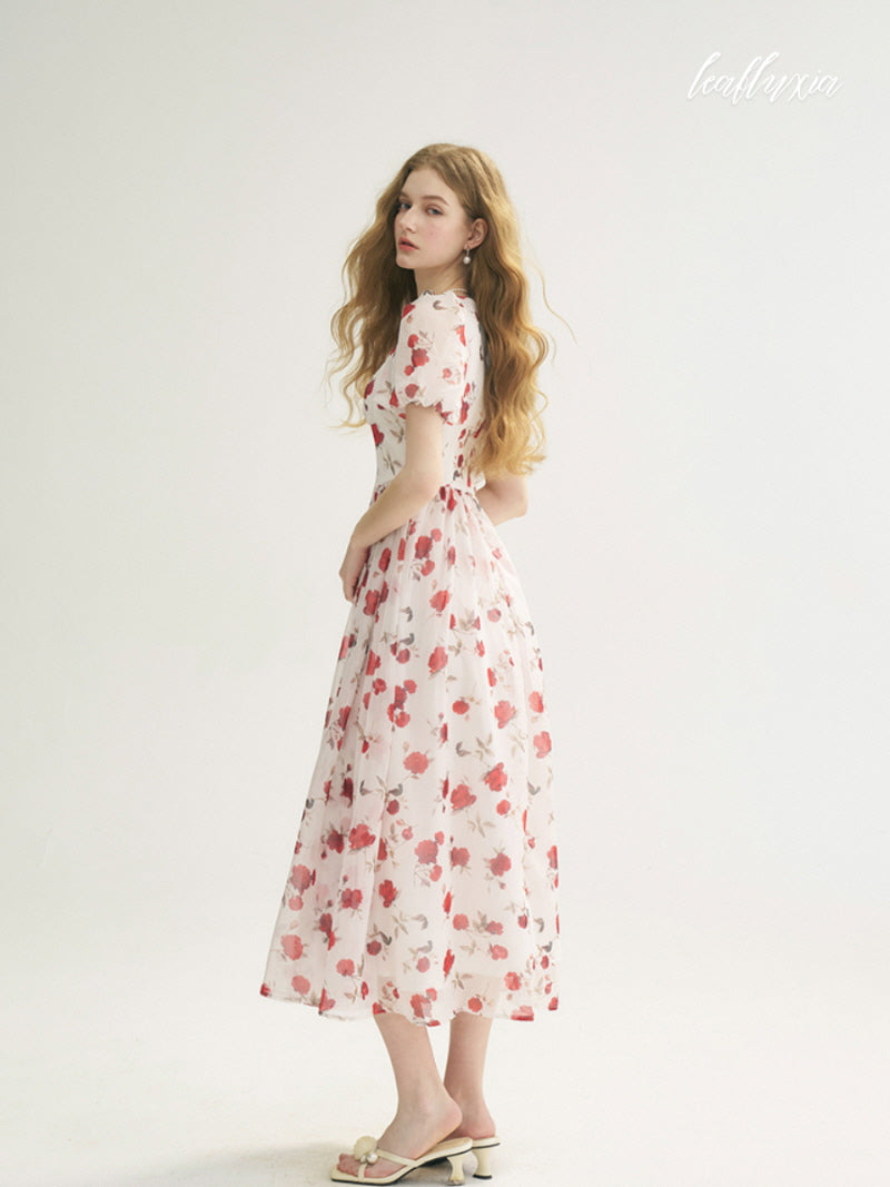 Crimson Blossom Dress