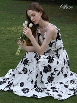 Ivory Noir Bloom Dress