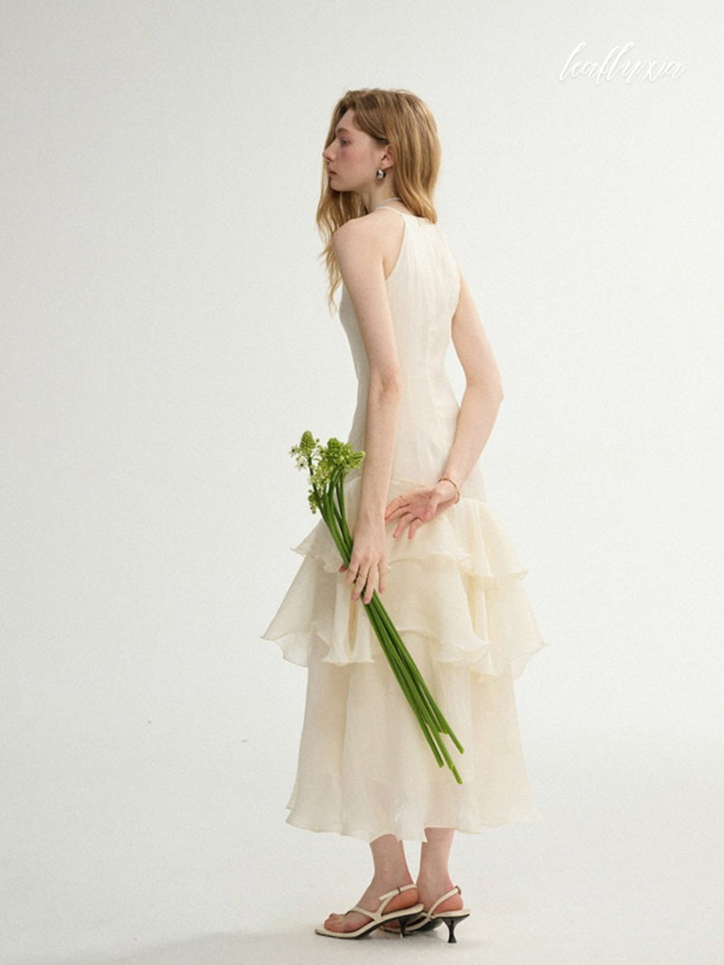 Ivory Whisper Ruffle Dress