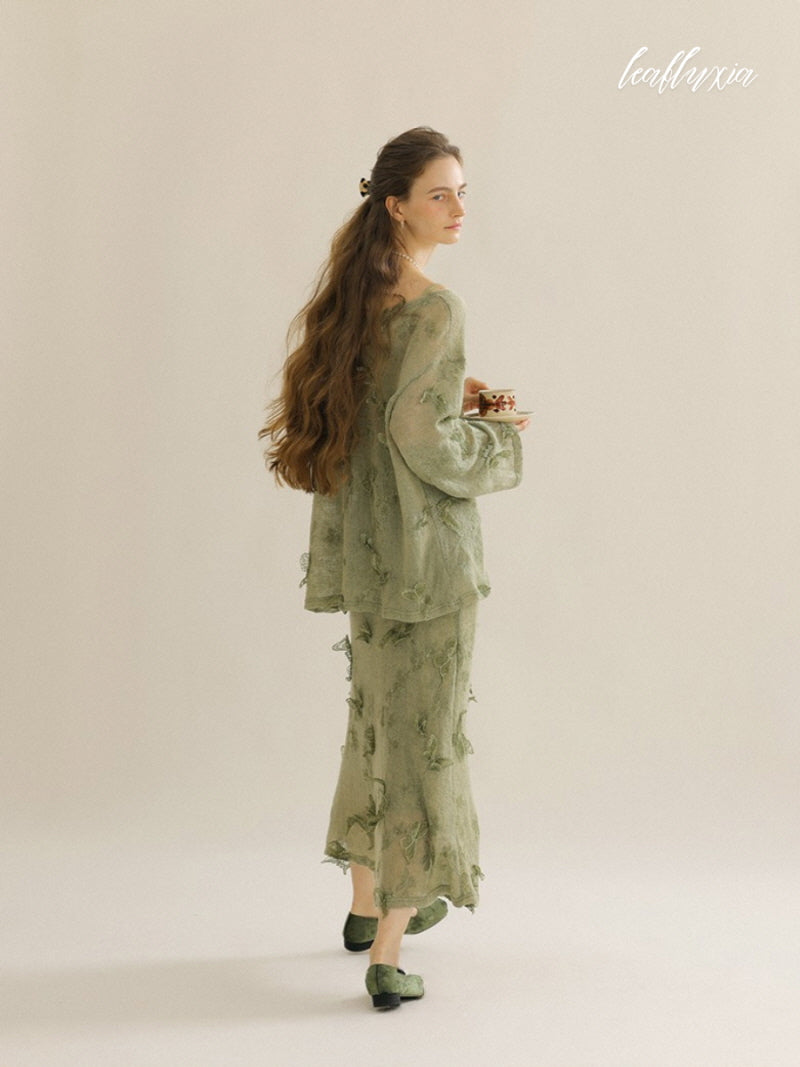 Leaf Whisper Knit Two-Piece Set