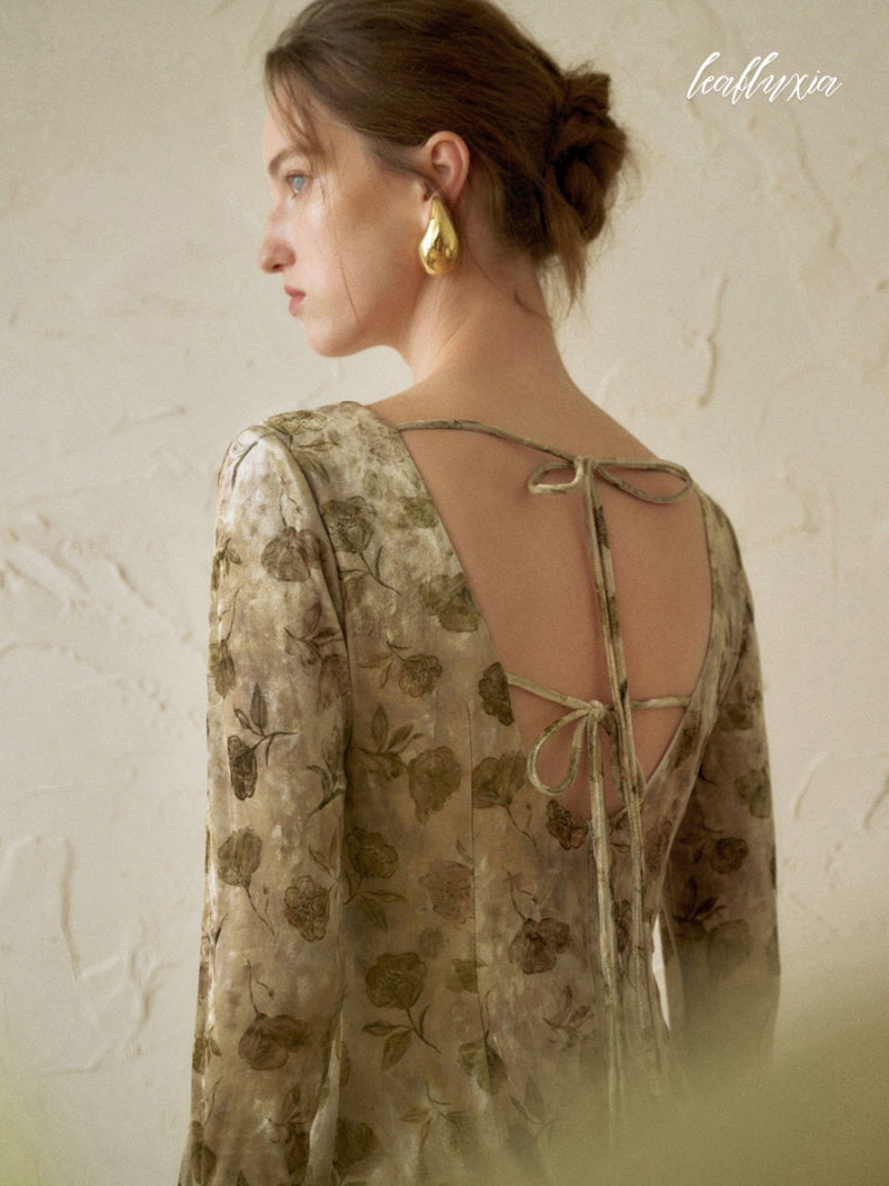 Olive Whisper Long Dress