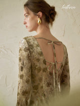 Olive Whisper Long Dress