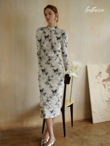 Shadow Wings Velvet Dress