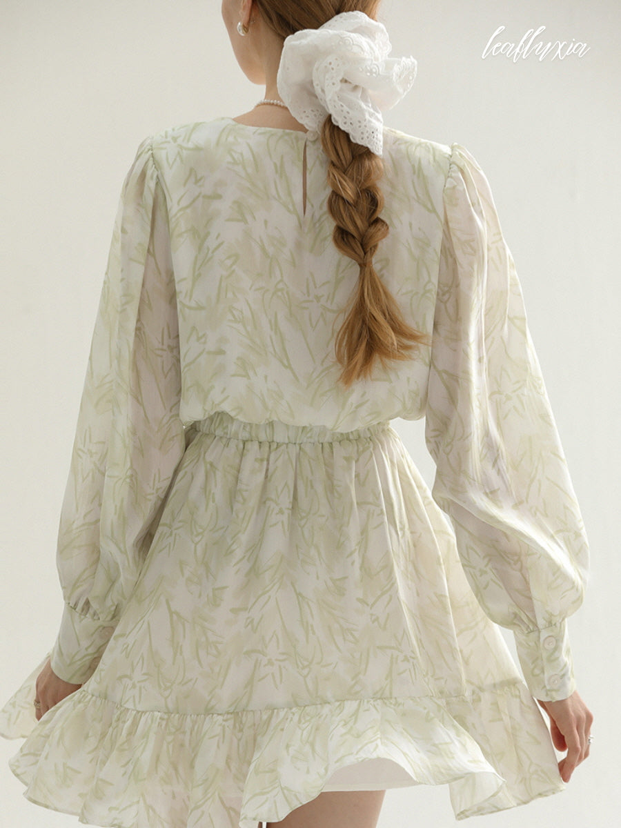 Soft Olive Meadow Dress