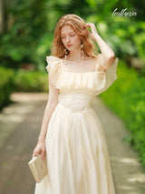 Soft Butter Puff Dress