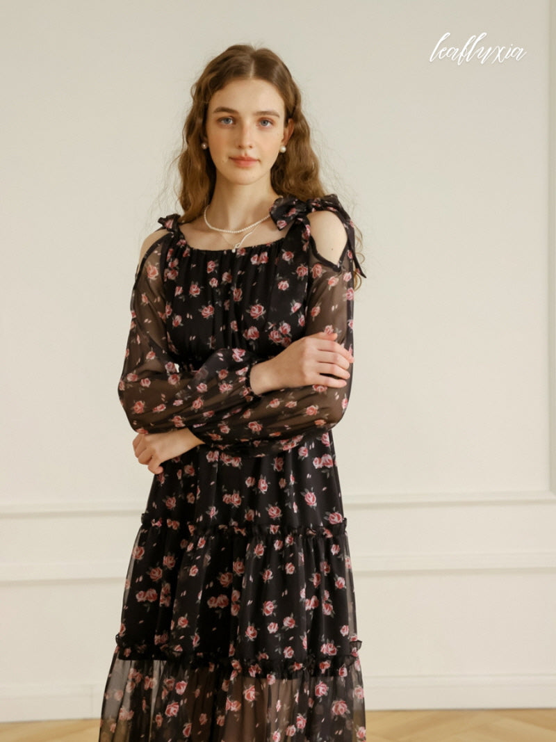 Rosy Midnight Elegance Dress