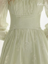 Embroidered Mint Blossom Dress